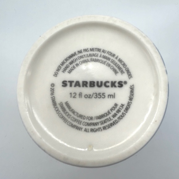 Starbucks 2016 Gold Crown Blue Mermaid Siren 12oz Ceramic Travel Tumbler Mug - Picture 13 of 16